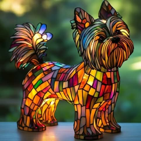 Artistic LED Desk Lamp Featuring Dog Breeds Design and USB Connection