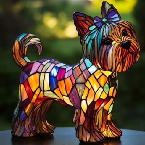 Artistic LED Desk Lamp Featuring Dog Breeds Design and USB Connection