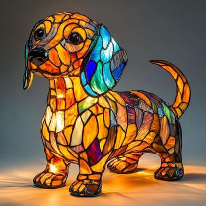 Artistic LED Desk Lamp Featuring Dog Breeds Design and USB Connection