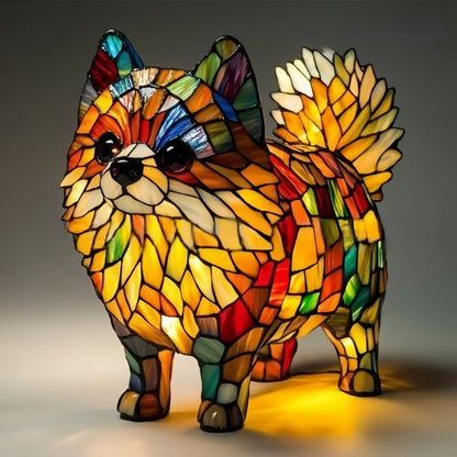 Artistic LED Desk Lamp Featuring Dog Breeds Design and USB Connection