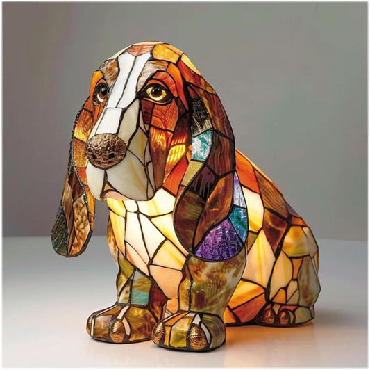 Artistic LED Desk Lamp Featuring Dog Breeds Design and USB Connection