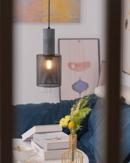 Cylindrical Ceiling Pendant Light with Minimalist Industrial Style