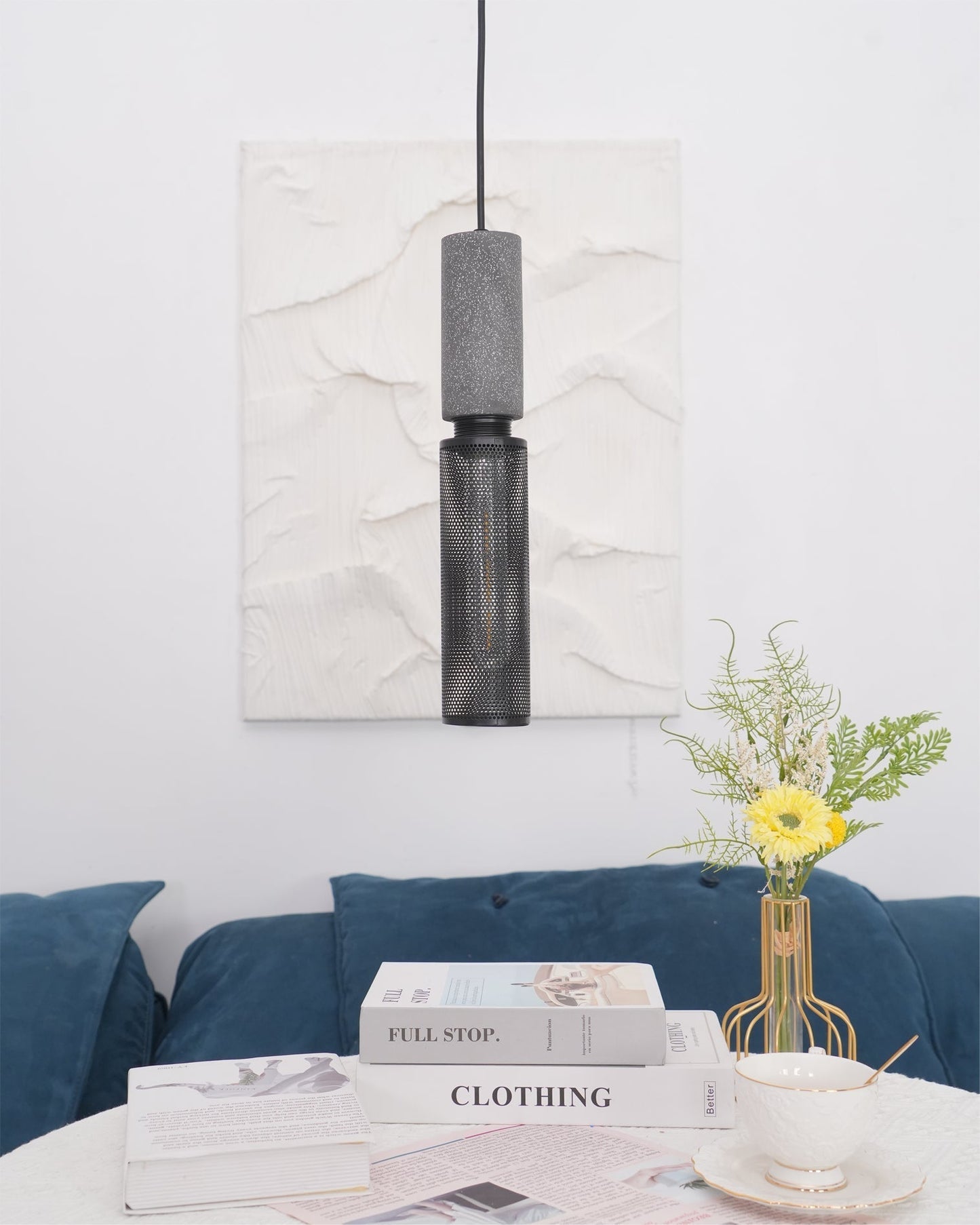 Cylindrical Ceiling Pendant Light with Minimalist Industrial Style