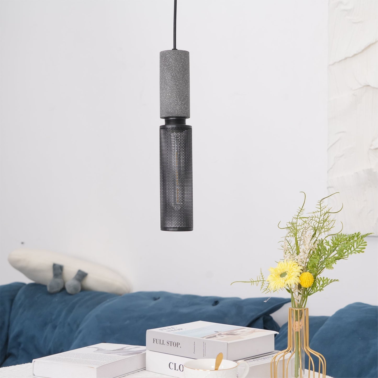 Cylindrical Ceiling Pendant Light with Minimalist Industrial Style
