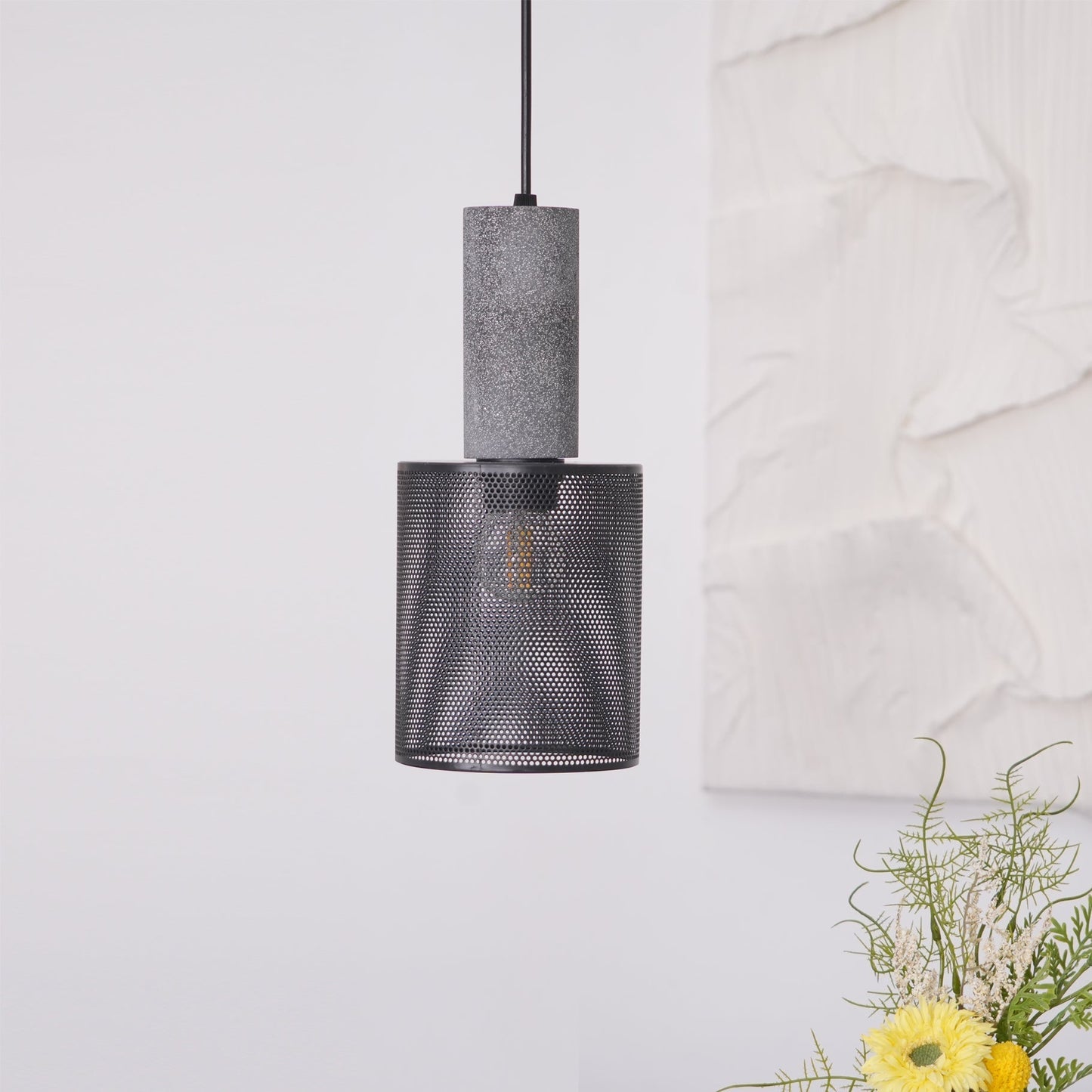 Cylindrical Ceiling Pendant Light with Minimalist Industrial Style