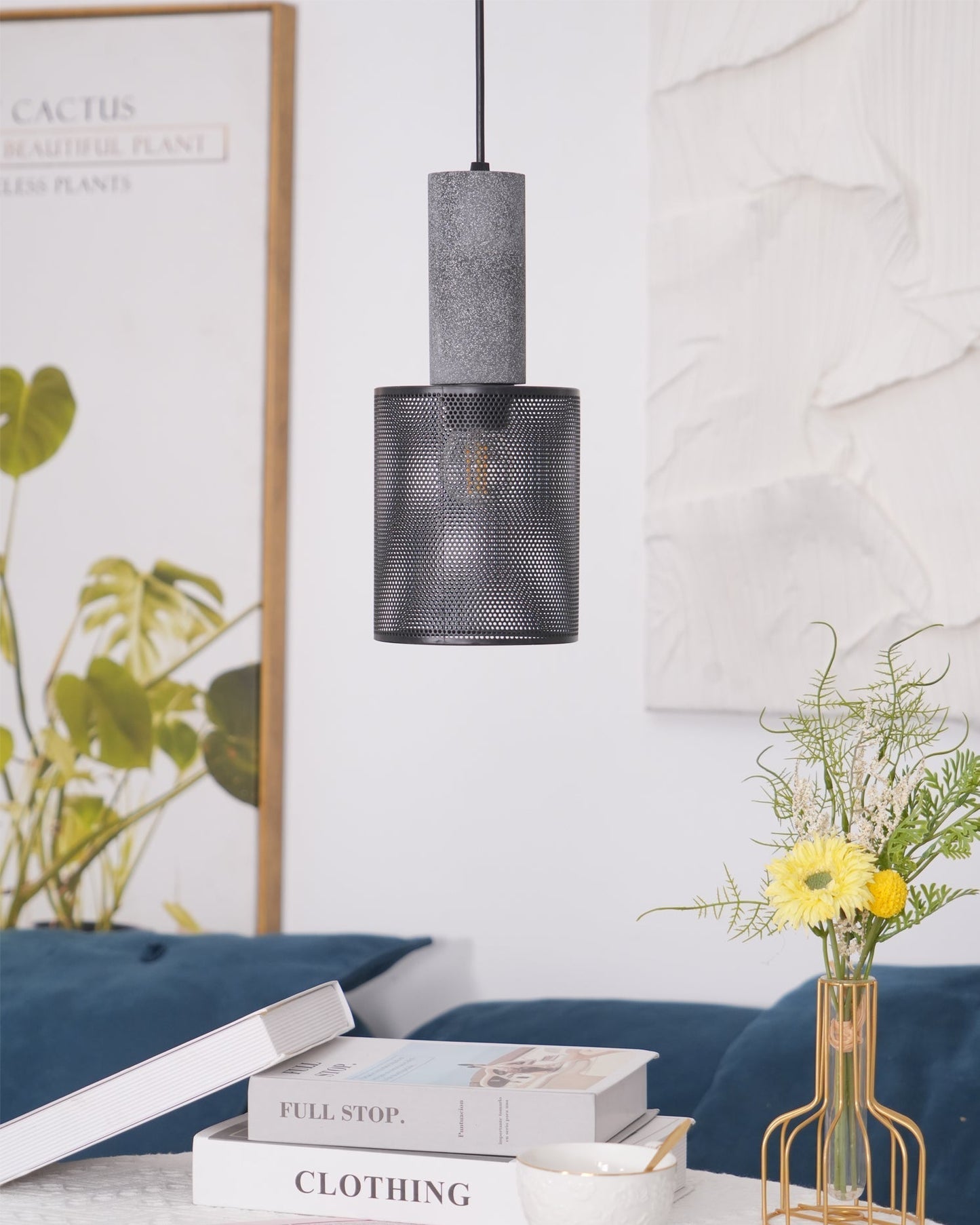 Cylindrical Ceiling Pendant Light with Minimalist Industrial Style
