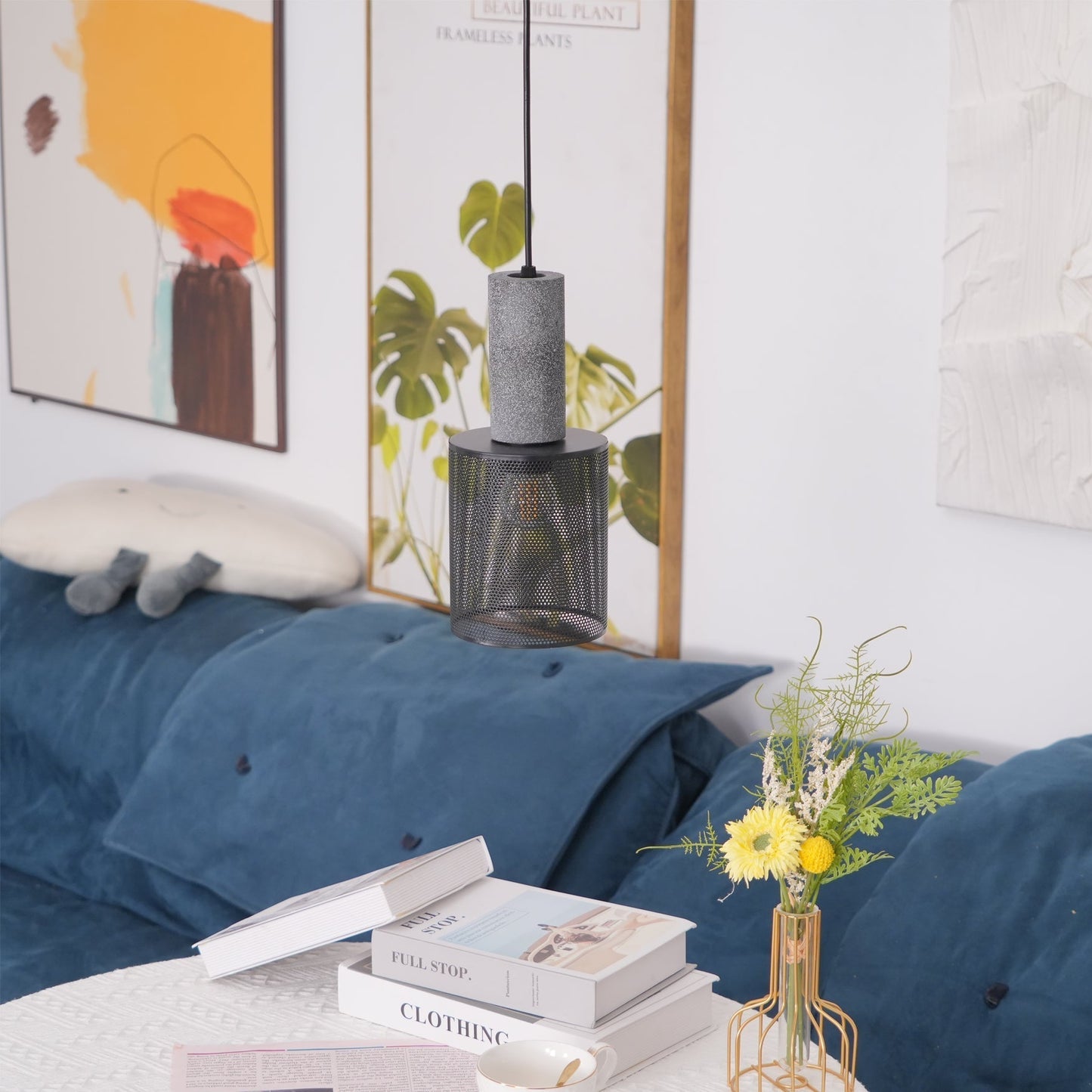 Cylindrical Ceiling Pendant Light with Minimalist Industrial Style