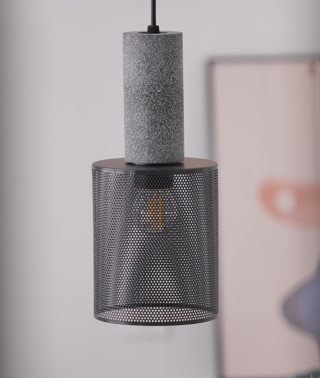Cylindrical Ceiling Pendant Light with Minimalist Industrial Style