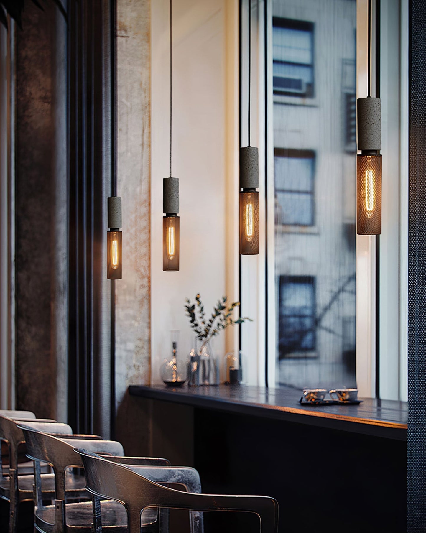 Cylindrical Ceiling Pendant Light with Minimalist Industrial Style