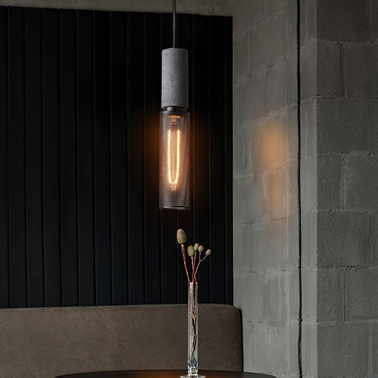 Cylindrical Ceiling Pendant Light with Minimalist Industrial Style