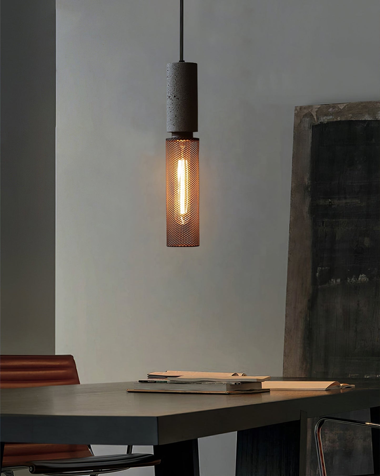 Cylindrical Ceiling Pendant Light with Minimalist Industrial Style