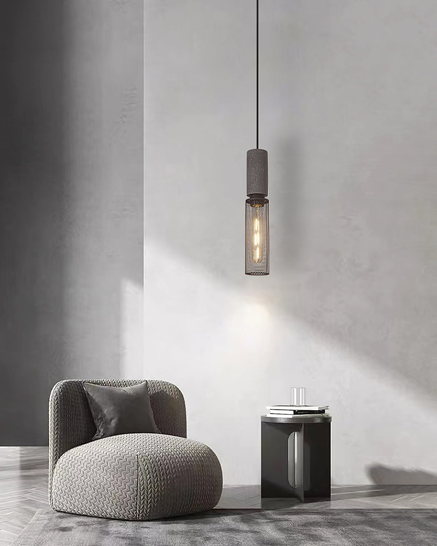 Cylindrical Ceiling Pendant Light with Minimalist Industrial Style