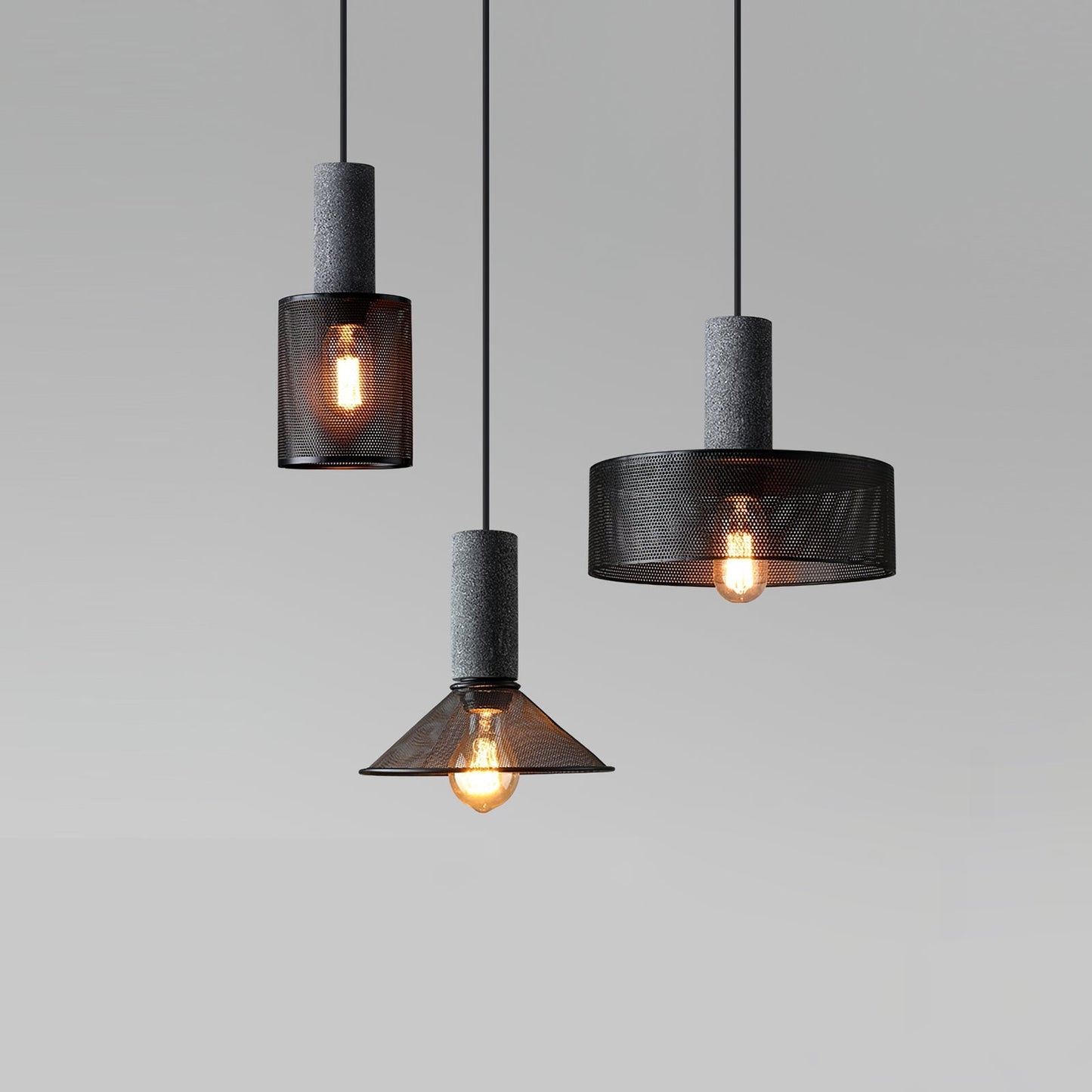 Cylindrical Ceiling Pendant Light with Minimalist Industrial Style