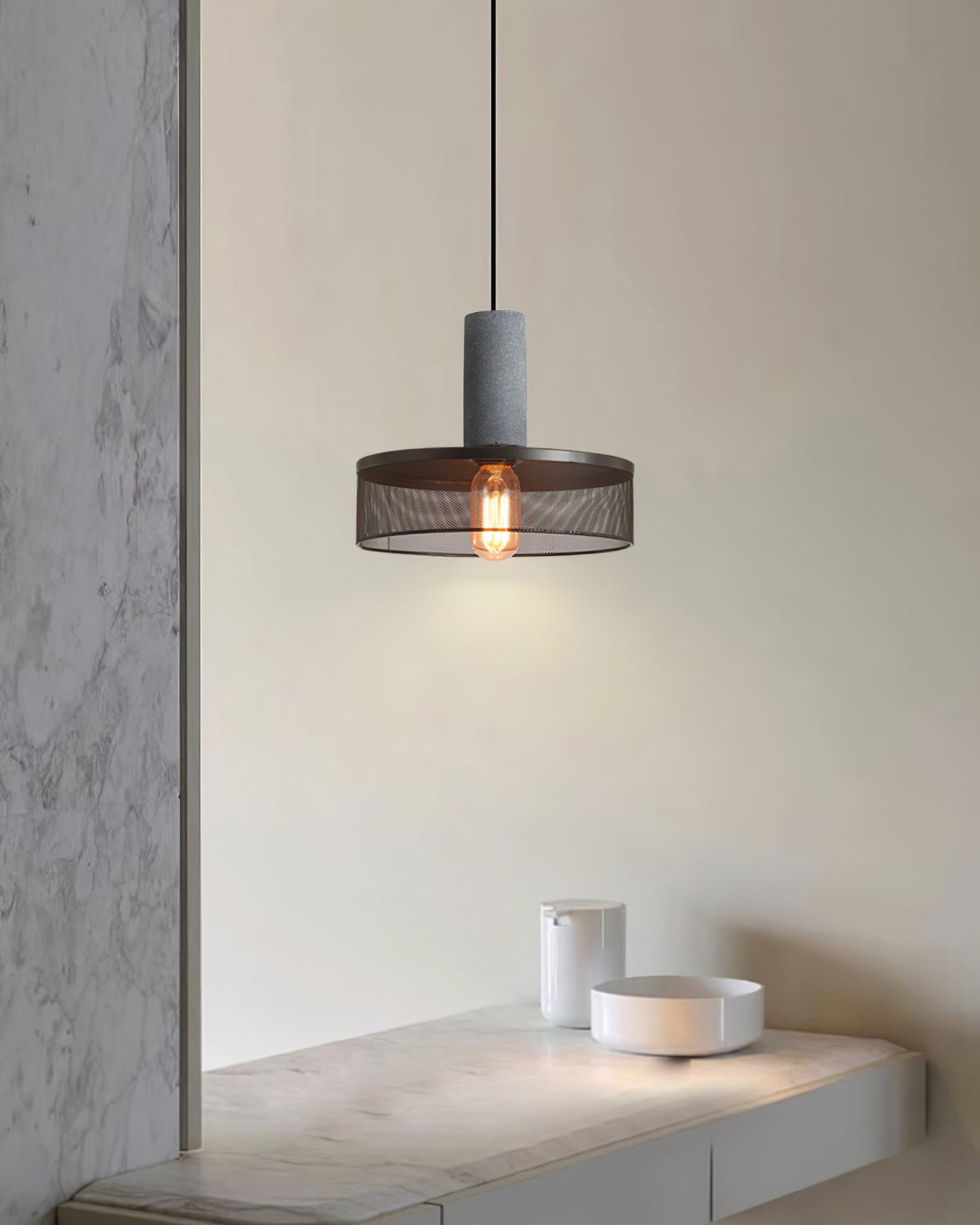 Cylindrical Ceiling Pendant Light with Minimalist Industrial Style