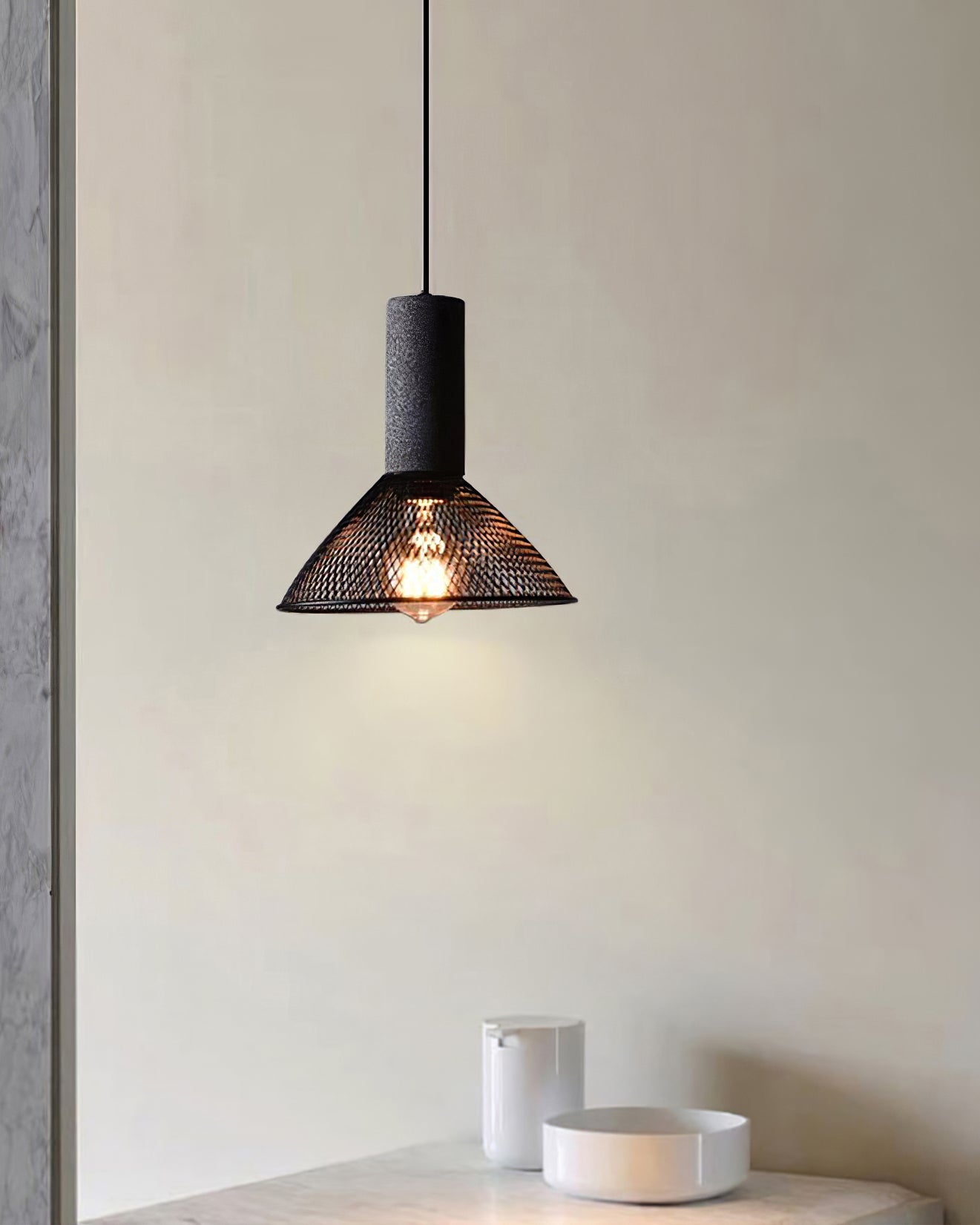 Cylindrical Ceiling Pendant Light with Minimalist Industrial Style