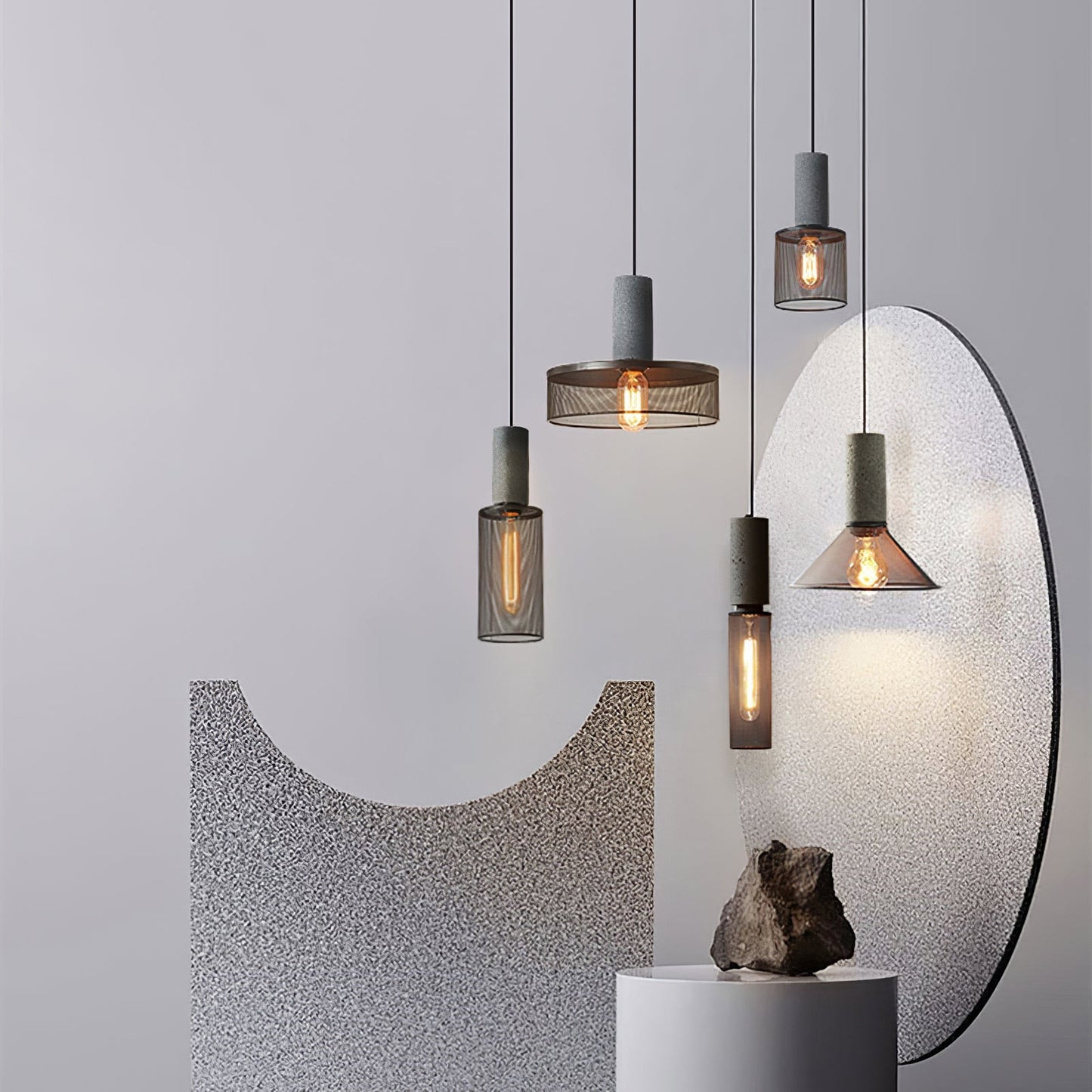 Cylindrical Ceiling Pendant Light with Minimalist Industrial Style
