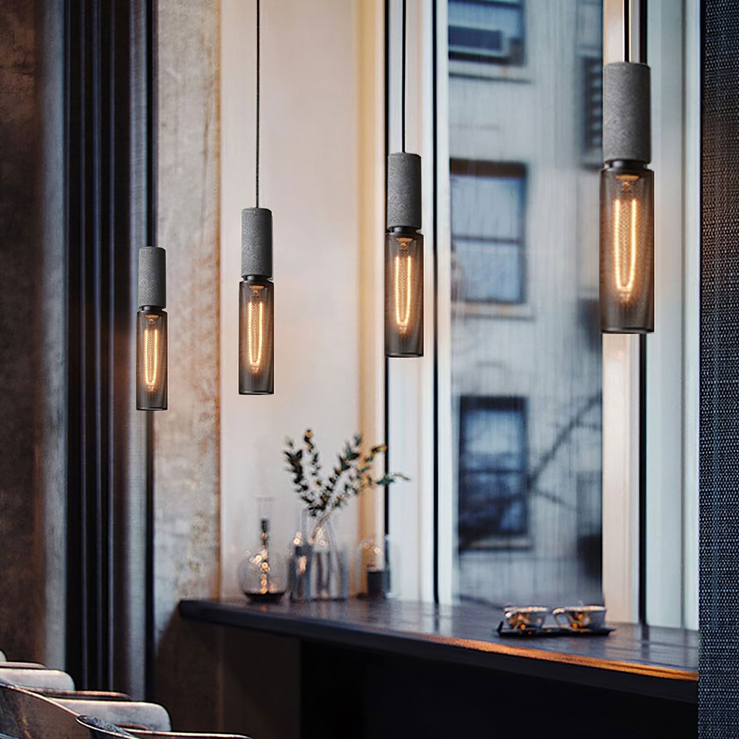 Cylindrical Ceiling Pendant Light with Minimalist Industrial Style