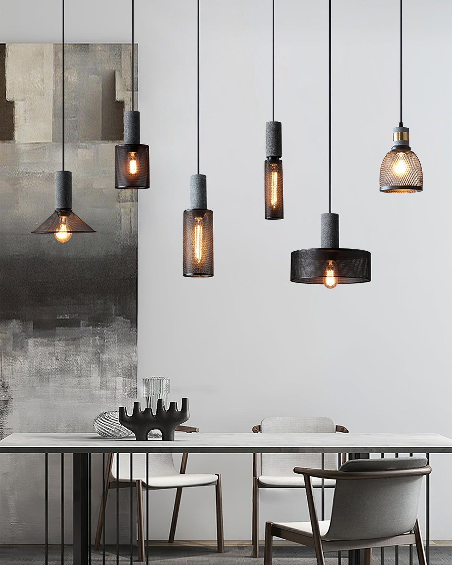 Cylindrical Ceiling Pendant Light with Minimalist Industrial Style