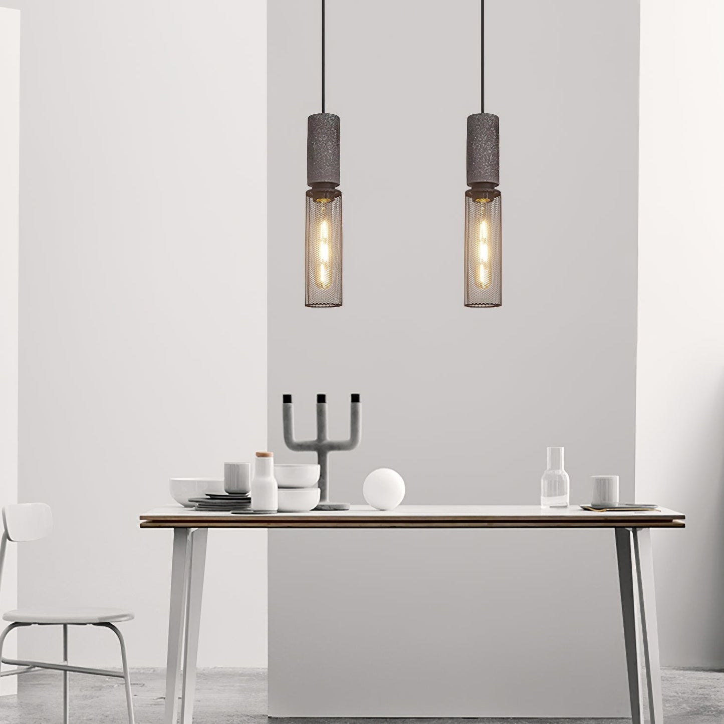 Cylindrical Ceiling Pendant Light with Minimalist Industrial Style
