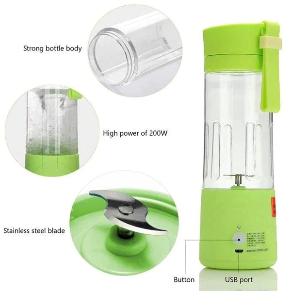 Portable USB Rechargeable Blender with 6 Blades for Smoothies on the Go
