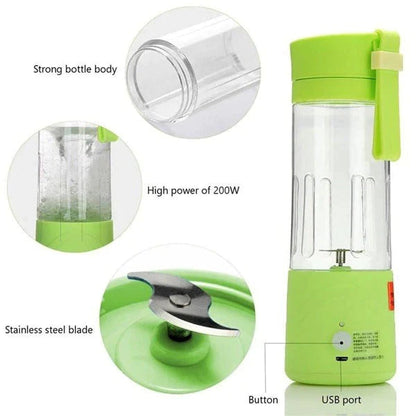 Portable USB Rechargeable Blender with 6 Blades for Smoothies on the Go