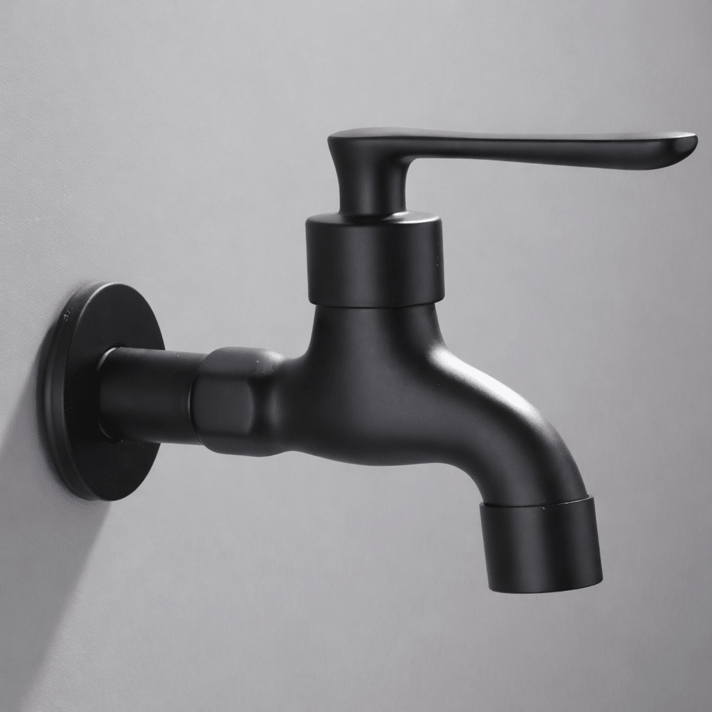 Matte Black Wall-Mounted Faucet for Kitchen, Bathroom, and Outdoor Spaces