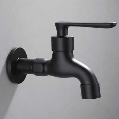 Matte Black Wall-Mounted Faucet for Kitchen, Bathroom, and Outdoor Spaces