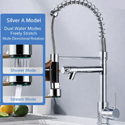 Contemporary Pull-Down Kitchen Faucet for Modern Sink Areas