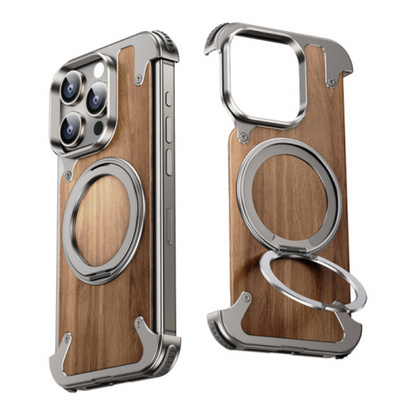 Wooden Phone Case Featuring Adjustable Stand