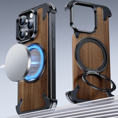 Wooden iPhone Cover Featuring a Swivel Stand