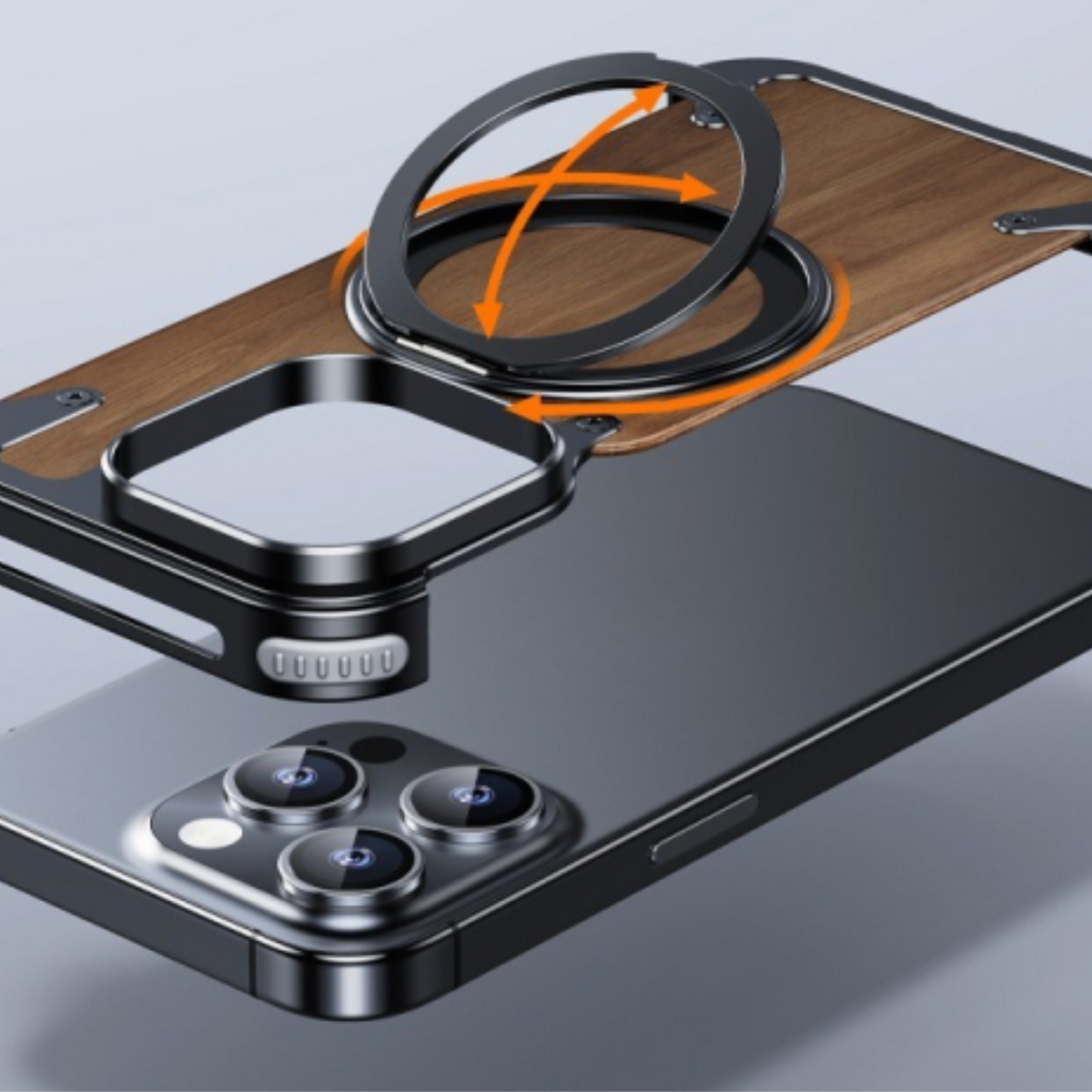 Wooden iPhone Cover Featuring a Swivel Stand