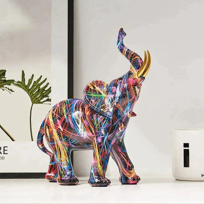 Vibrant Artisan Elephant Sculpture for Modern Decor