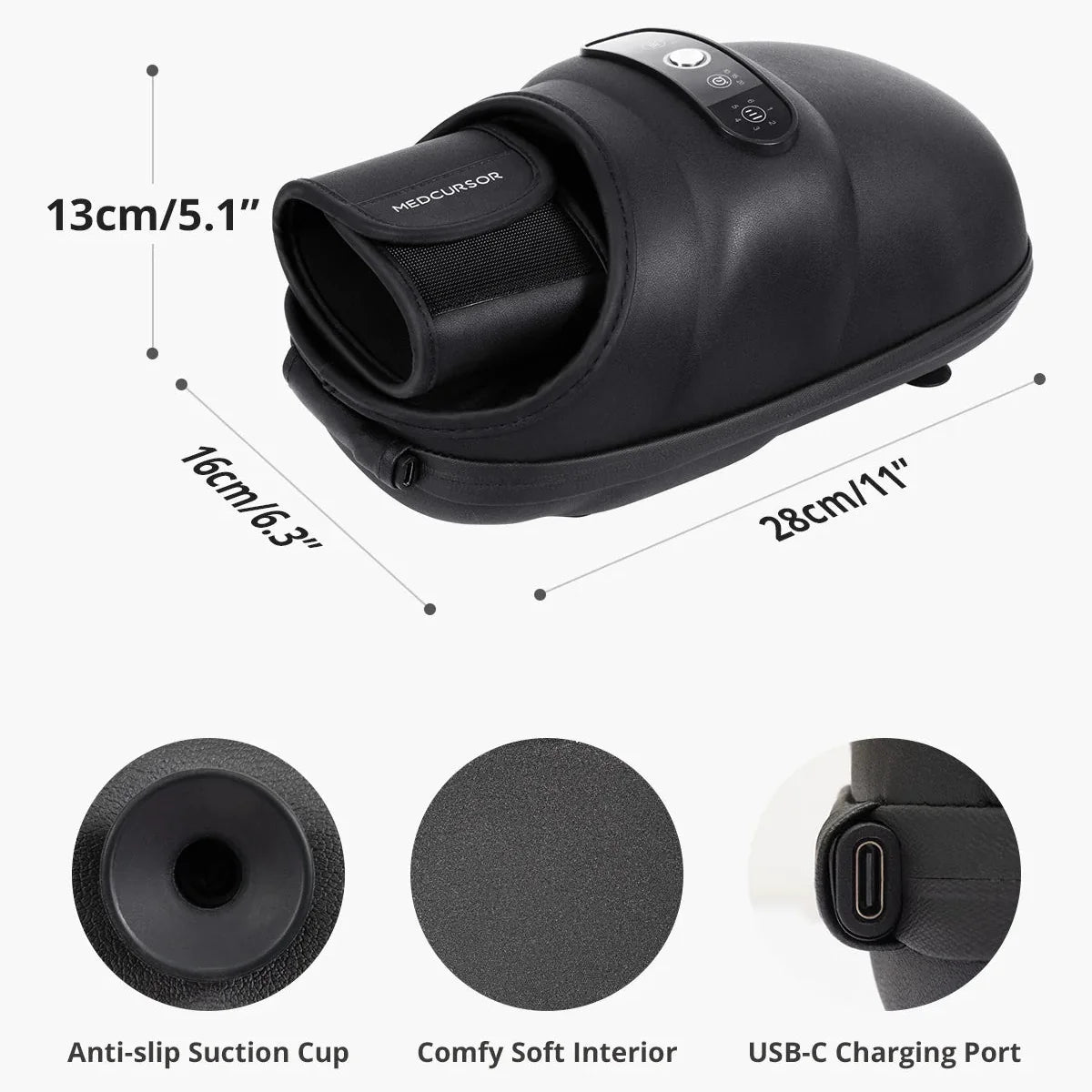 Wireless Hand Massager with Heat and Air Compression | 6 Settings for Fingers, Palms, and Wrists, USB-C Rechargeable