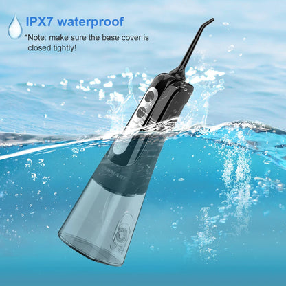 Water Flosser with 300ml Reservoir - USB-C Rechargeable, 4 Settings, IPX7 Waterproof