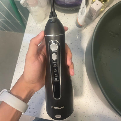 Portable Cordless Water Flosser - Rechargeable Oral Irrigator, 200ML Tank, 4 Tips, IPX7 Waterproof, 3 Settings