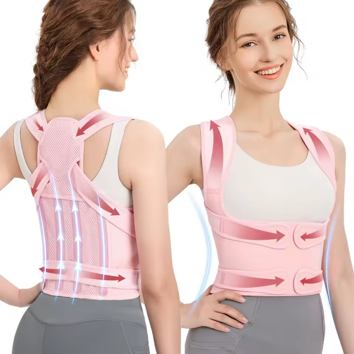 Back and Lumbar Support Belt with Adjustable Fit