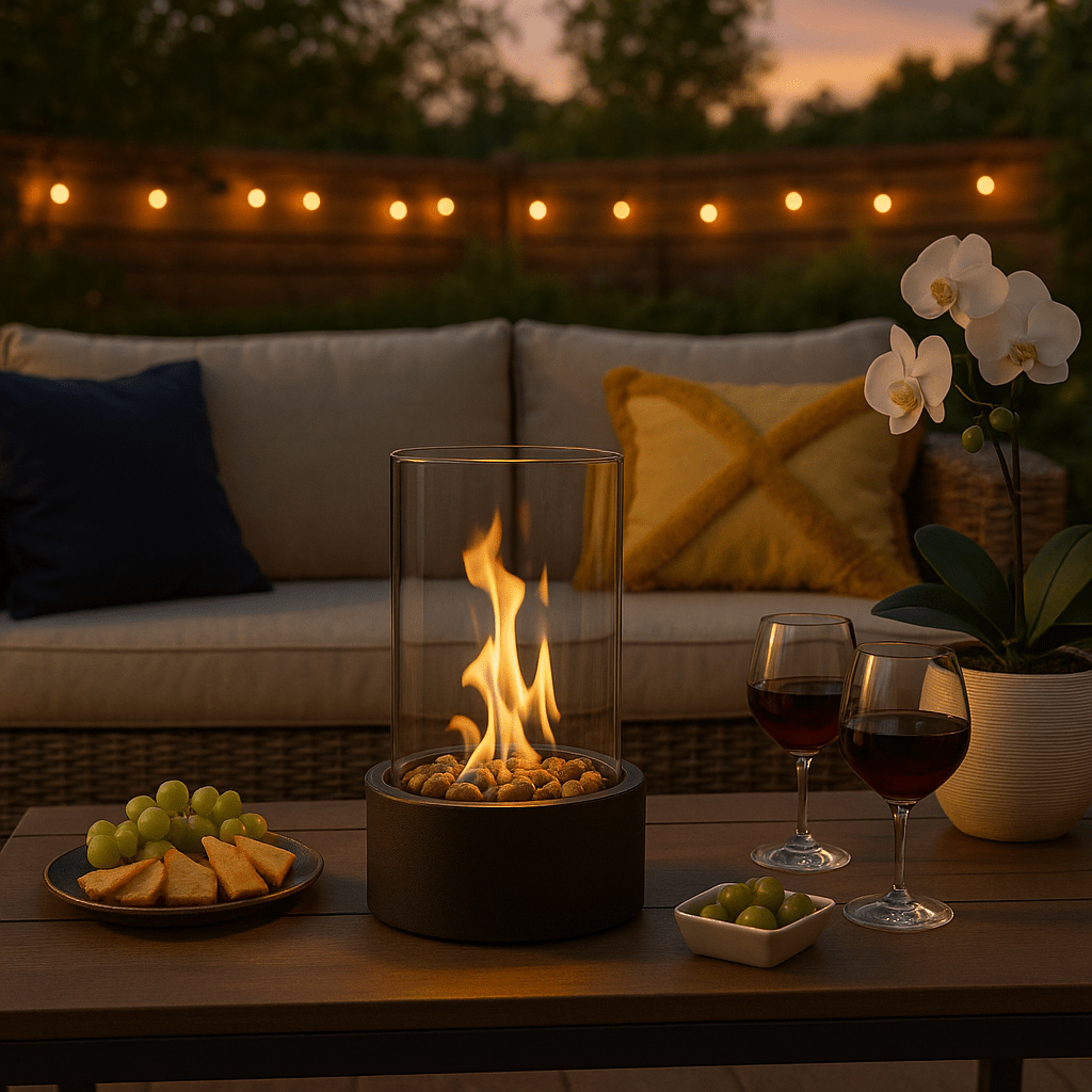 Minimalist Bioethanol Fire Lantern – Tabletop Fireplace