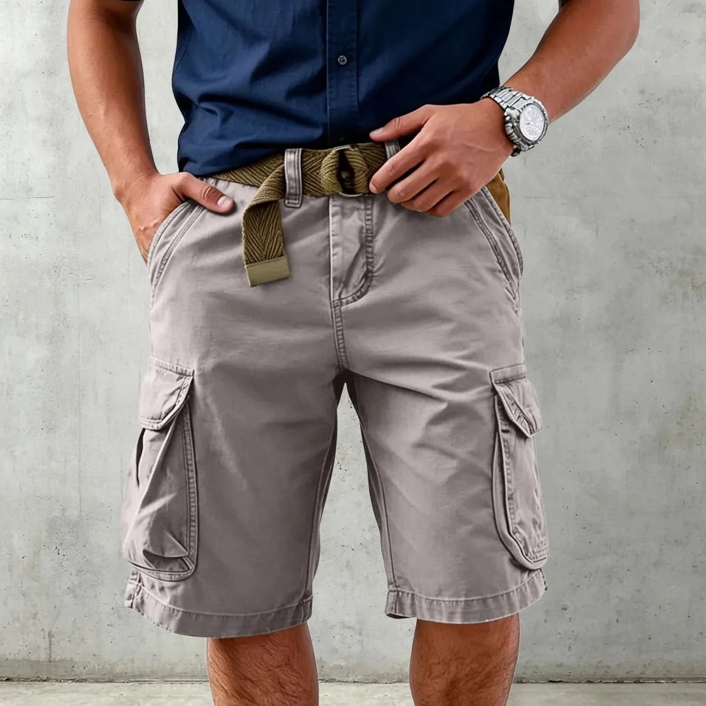 Men's Cargo Shorts for Summer - Versatile for Work, Travel & Leisure