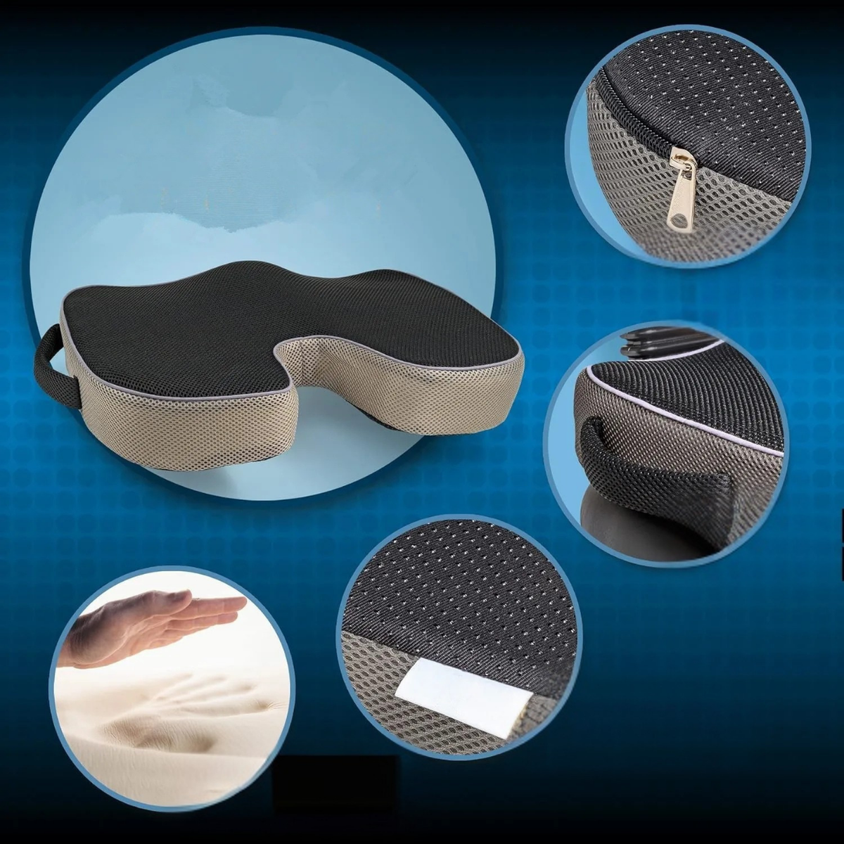 Back Pain Relief Cushion with Orthopedic Lumbar Support