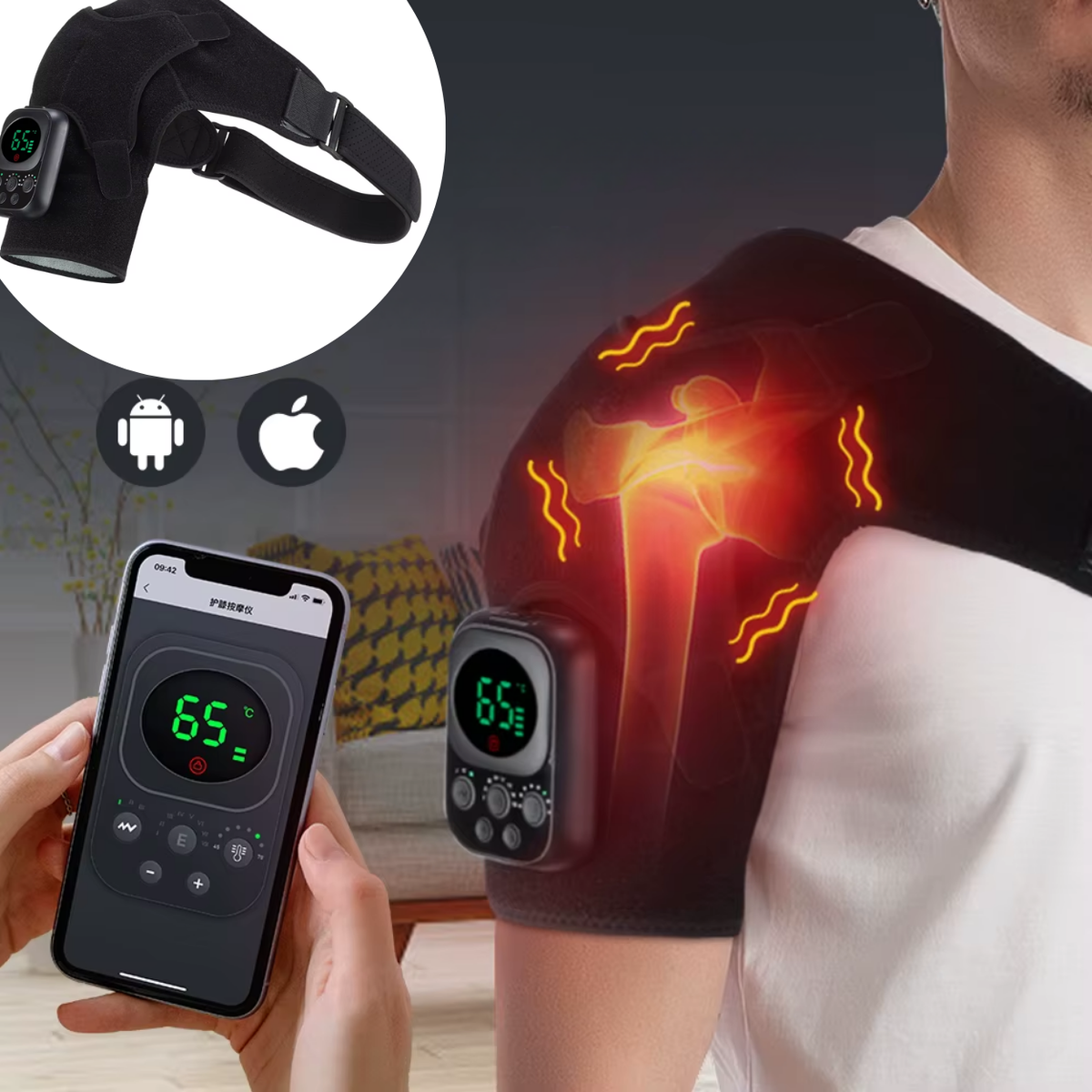 Vibrating Electric Shoulder Massager with Heating Feature