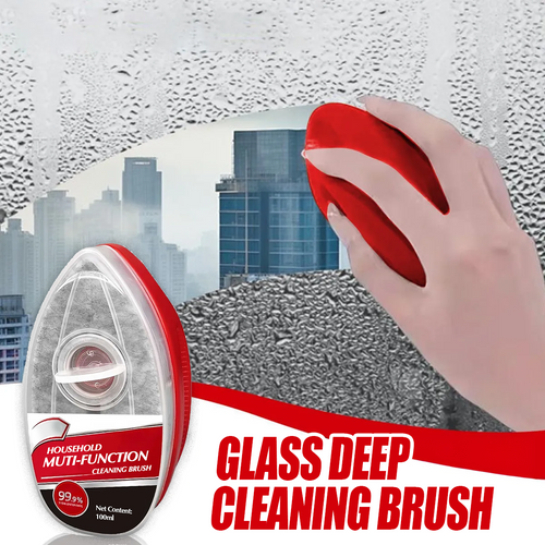 Dual-Action Glass Cleaning Brush with Integrated Spray