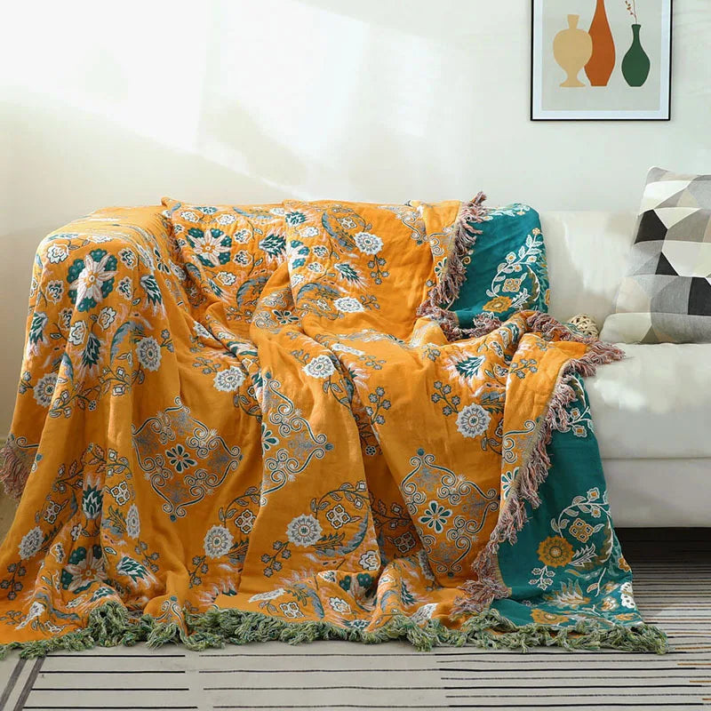 Soft Cotton Rug with Boho Jacquard Design for Versatile Comfort