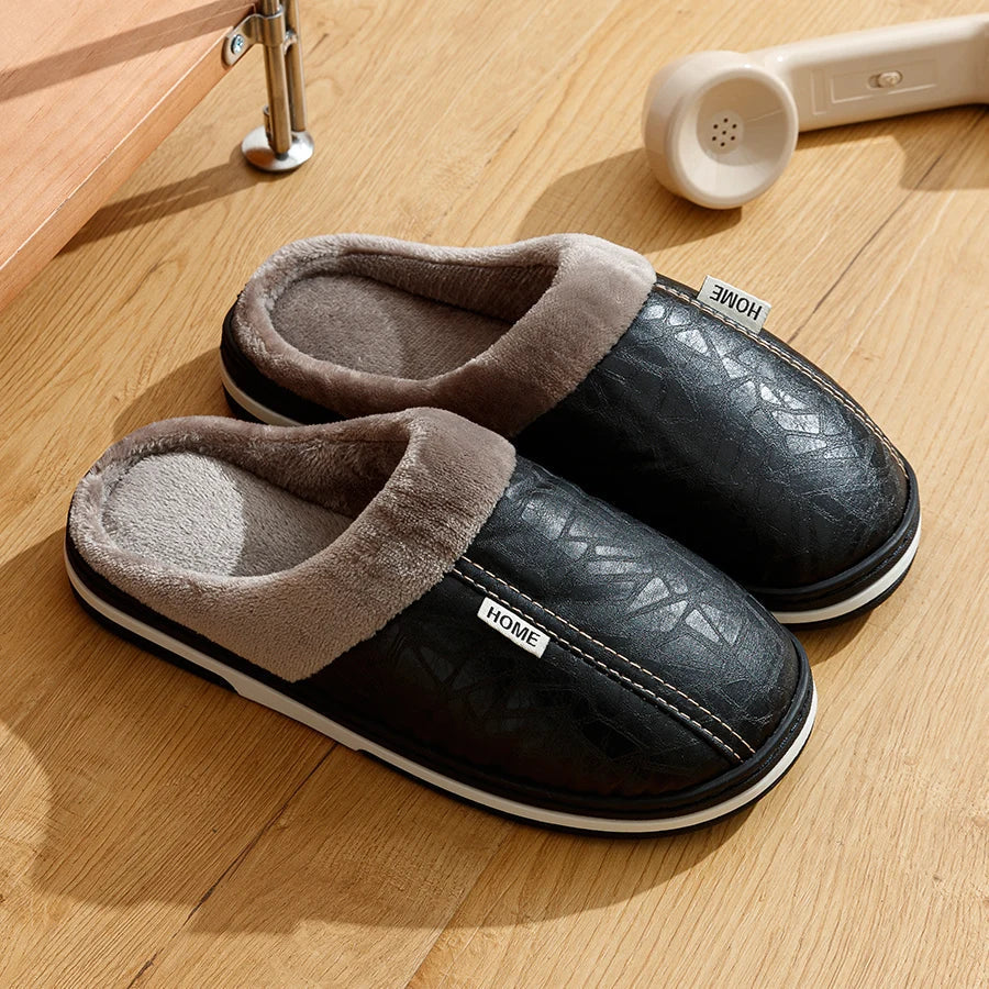 Waterproof Winter Slippers for Men - Cozy and Warm