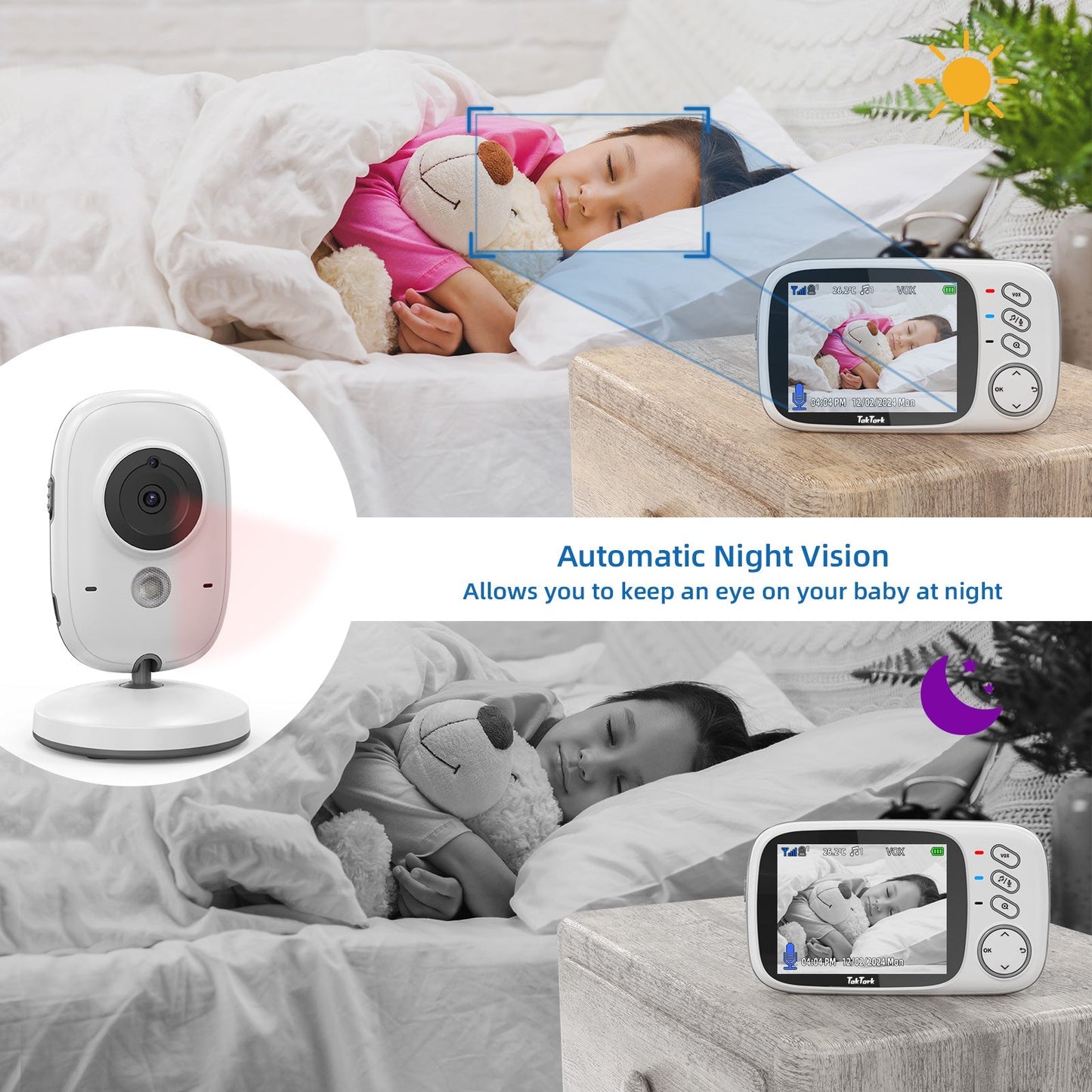 SmartNest Wireless Baby Monitor with LCD Screen and Two-Way Audio