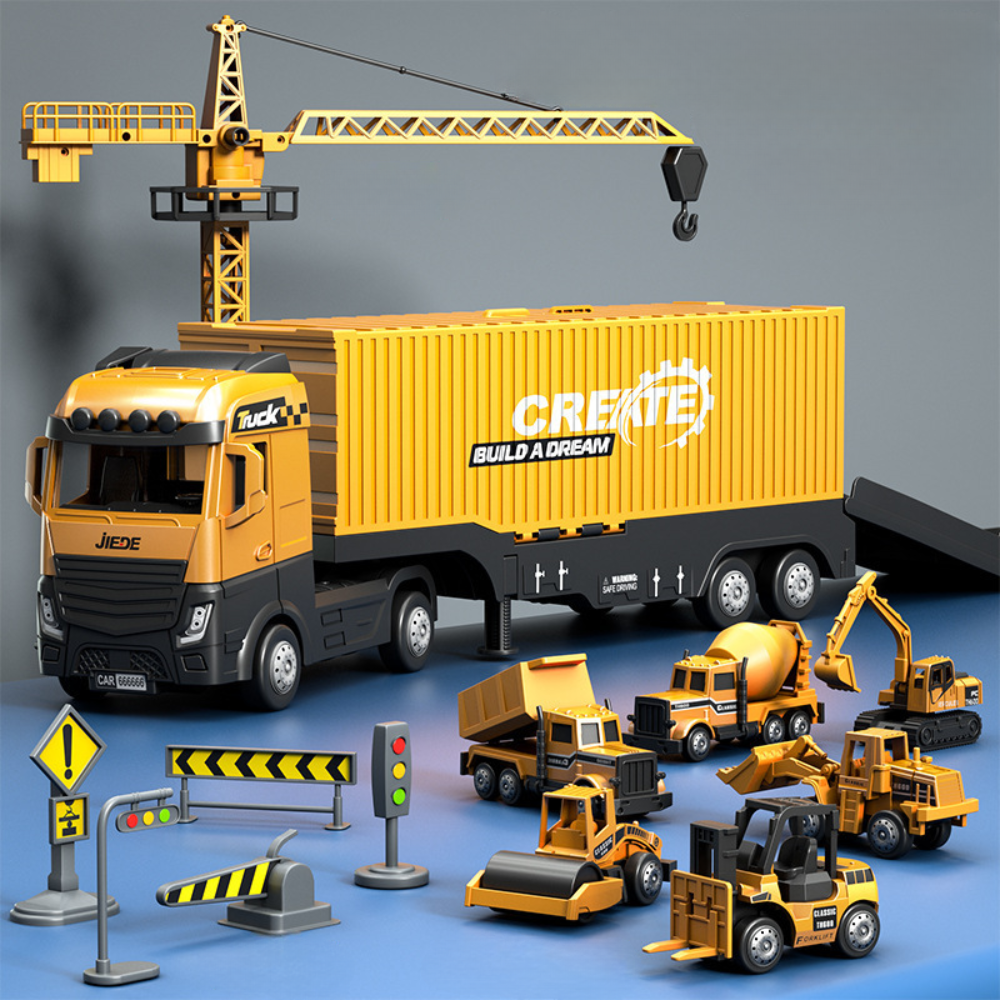 STEM Construction Toy Set with Crane Truck for Learning