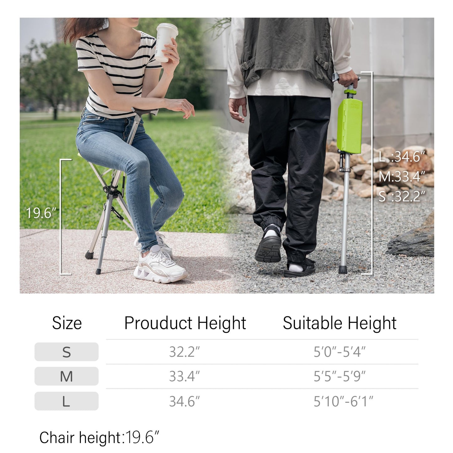 Portable Folding Stool for Crutches – Ergonomic Design for Comfort