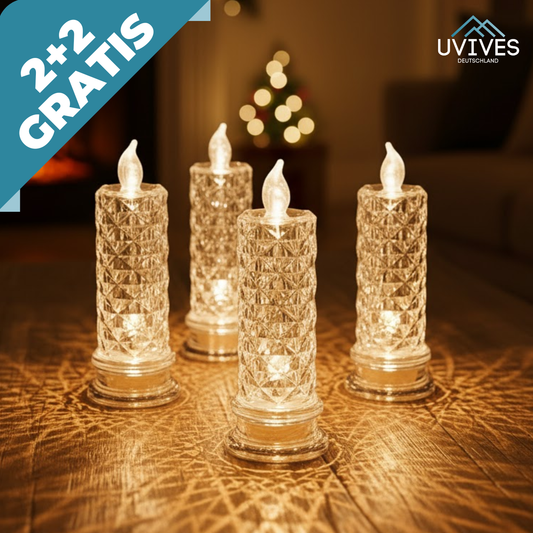 Buy 2 Get 2 Free | LED Candles with Sparkling Crystal Effect