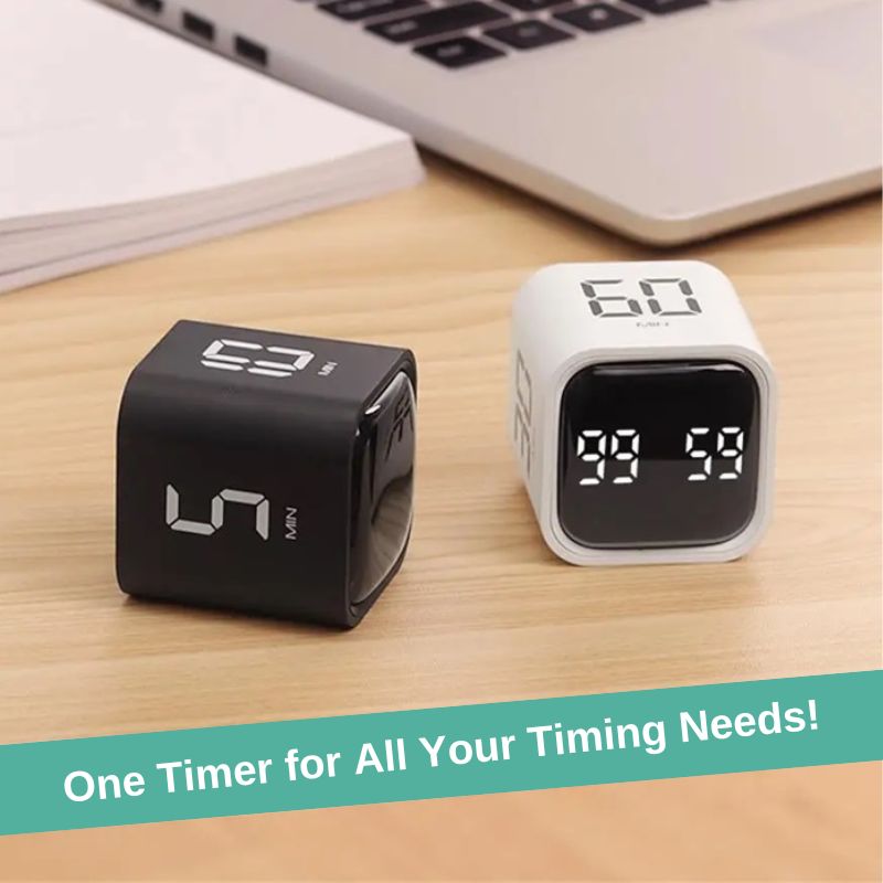 Gravity Sensing Timer Cube with LED Display and Smart Features