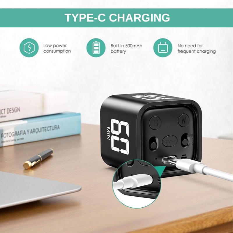 Gravity Sensing Timer Cube with LED Display and Smart Features