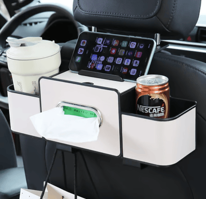 Waterproof Backseat Organizer with Cup Holders and Tissue Pocket